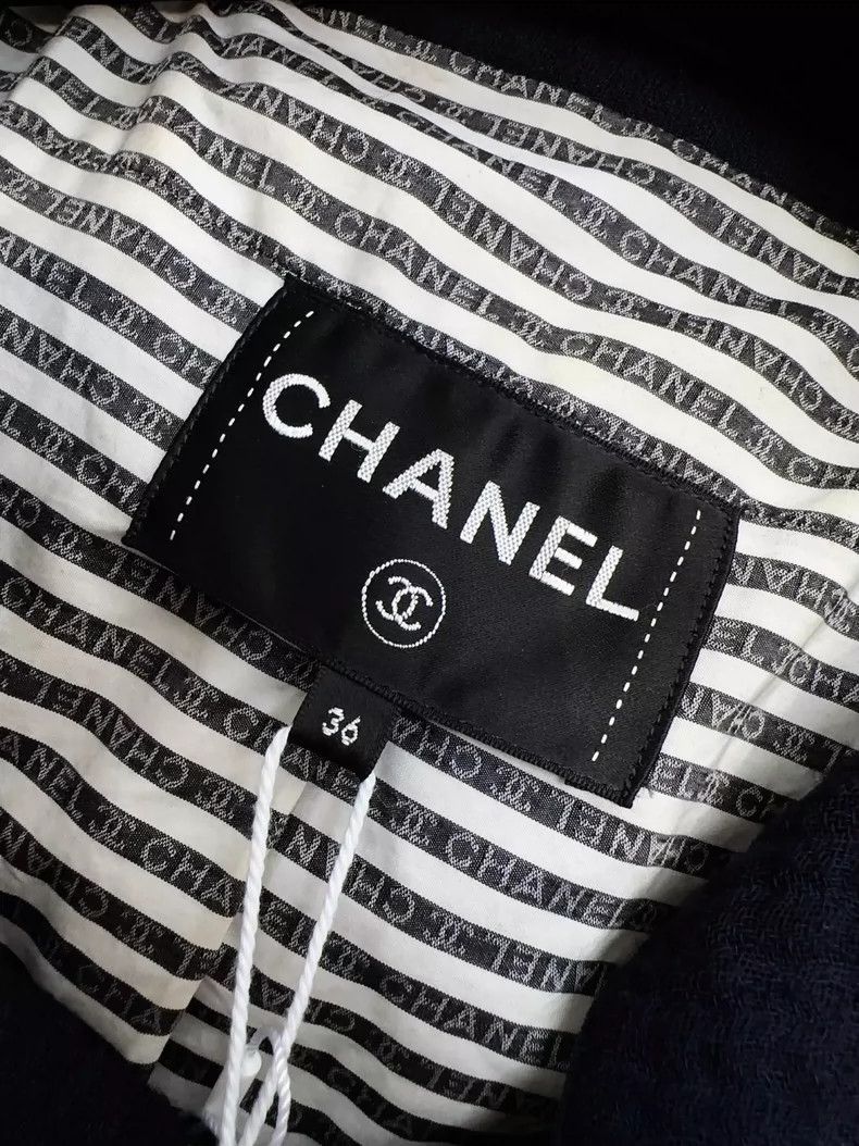 Chanel Chanel Blue Ruffled Long Sleeve Coat Size S / US 4 / IT 40 - 6 Thumbnail