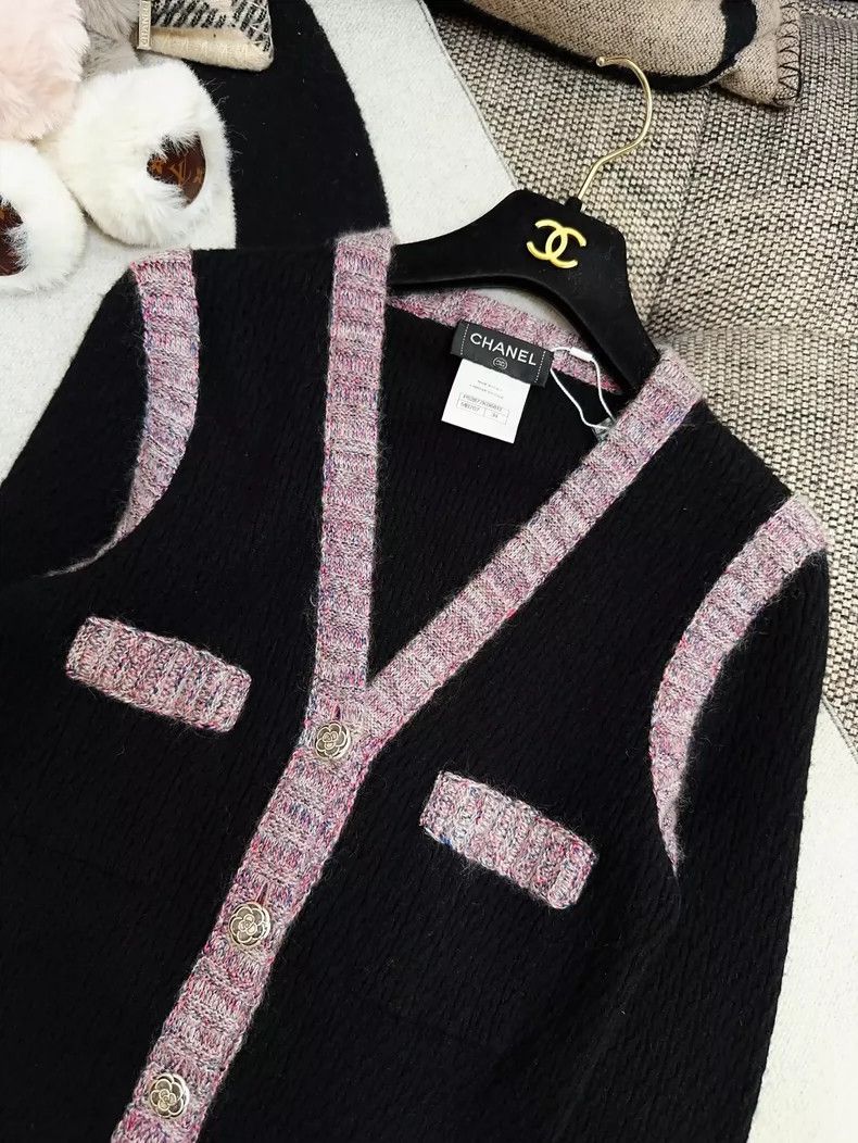 Chanel Chanel Black Knit Dress with Pink Edging Size XS / US 0-2 / IT 36-38 - 9 Thumbnail