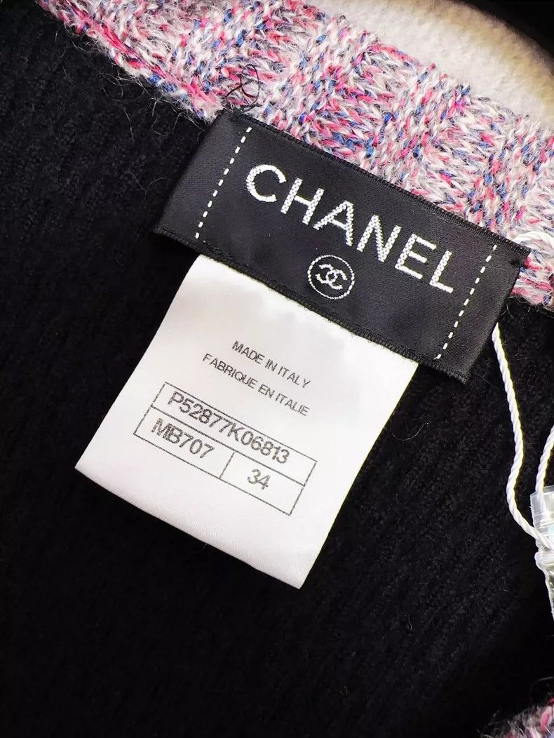 Chanel Chanel Black Knit Dress with Pink Edging Size XS / US 0-2 / IT 36-38 - 6 Thumbnail