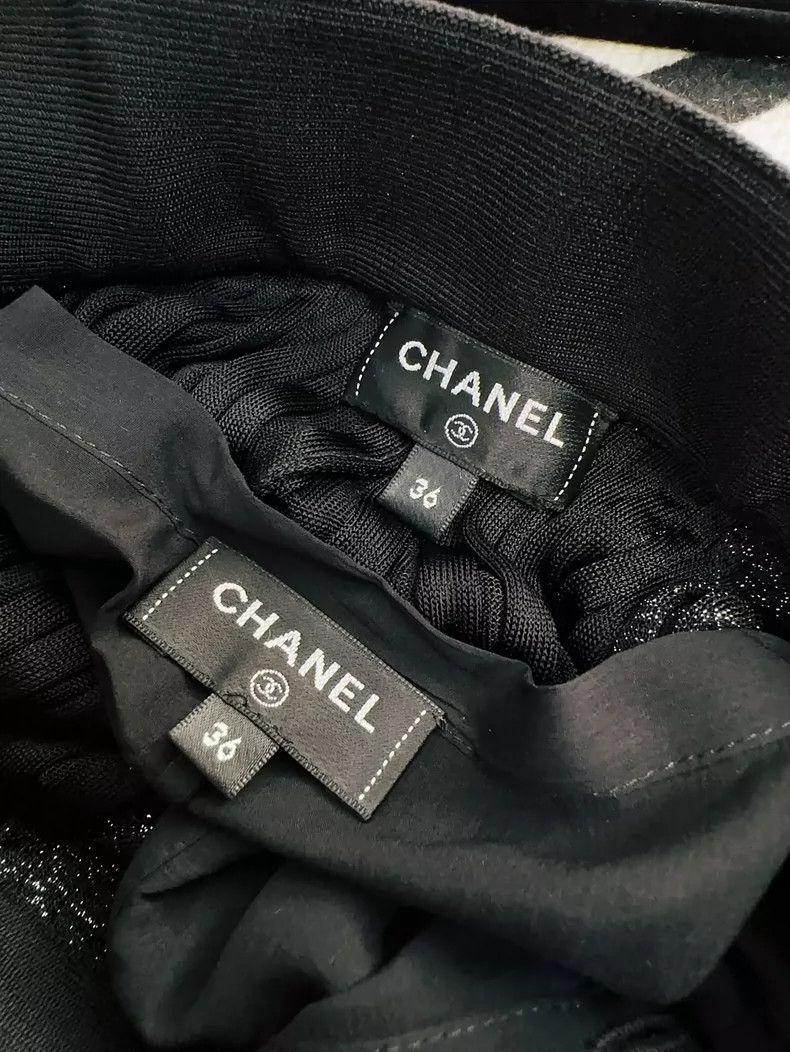 Chanel Chanel Black Pleated Knit Long Skirt Size 36" / US 14 / IT 50 - 5 Thumbnail