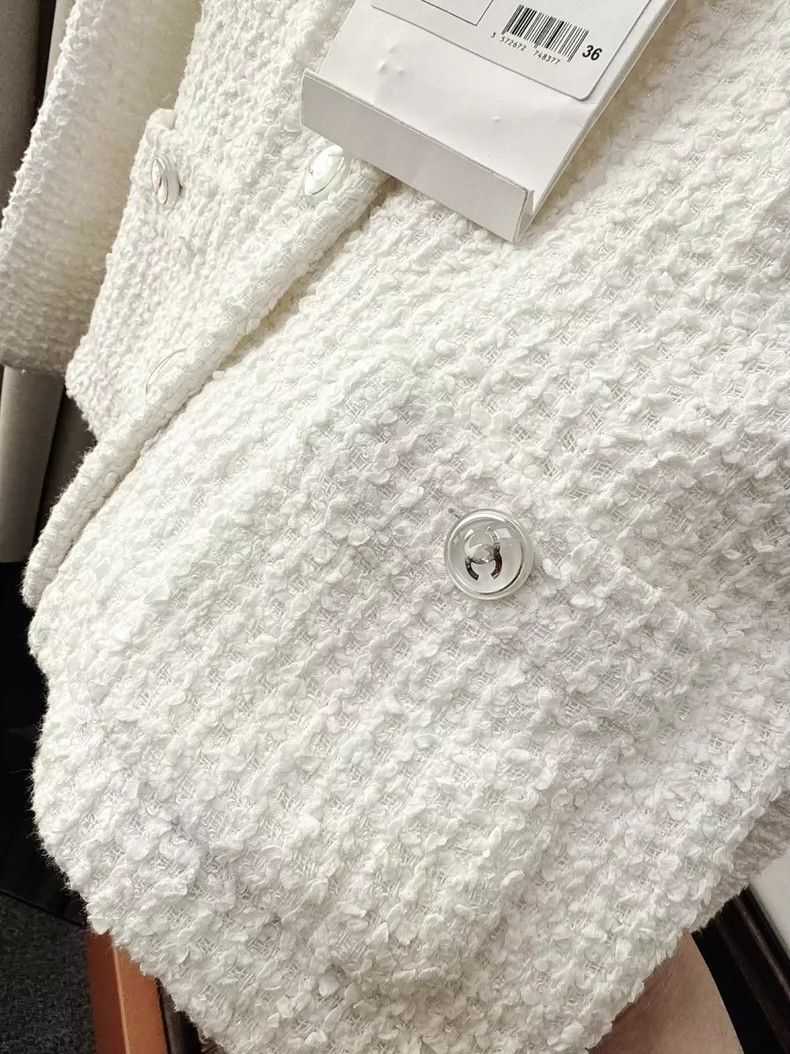 Chanel Chanel White Moonlight Woven Jacket Size S / US 4 / IT 40 - 2 Thumbnail