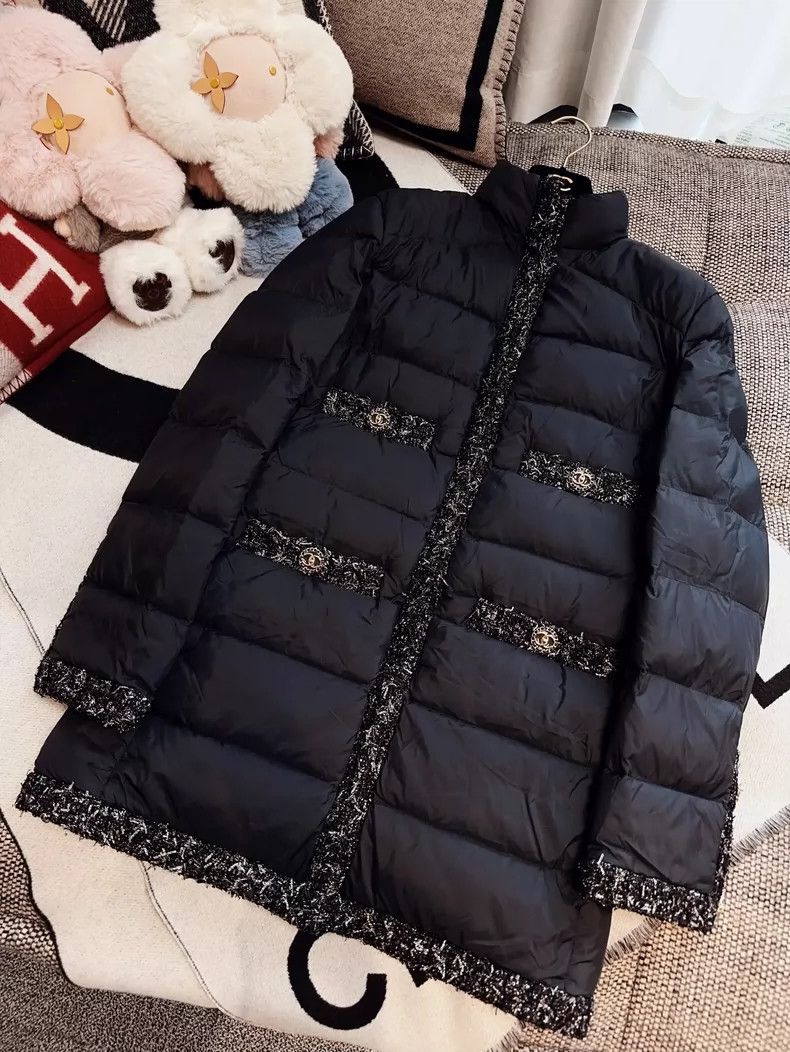 Chanel Chanel Black Long Padded Coat with Collar Size M / US 6-8 / IT 42-44 - 3 Thumbnail