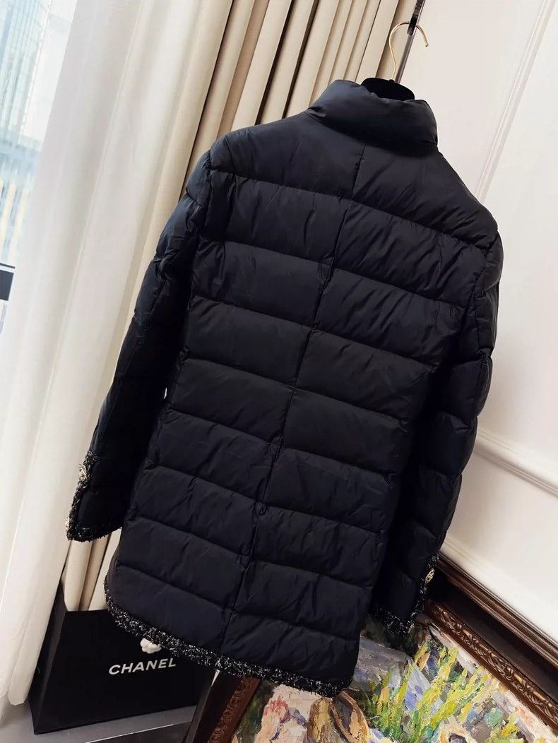 Chanel Chanel Black Long Padded Coat with Collar Size M / US 6-8 / IT 42-44 - 2 Thumbnail