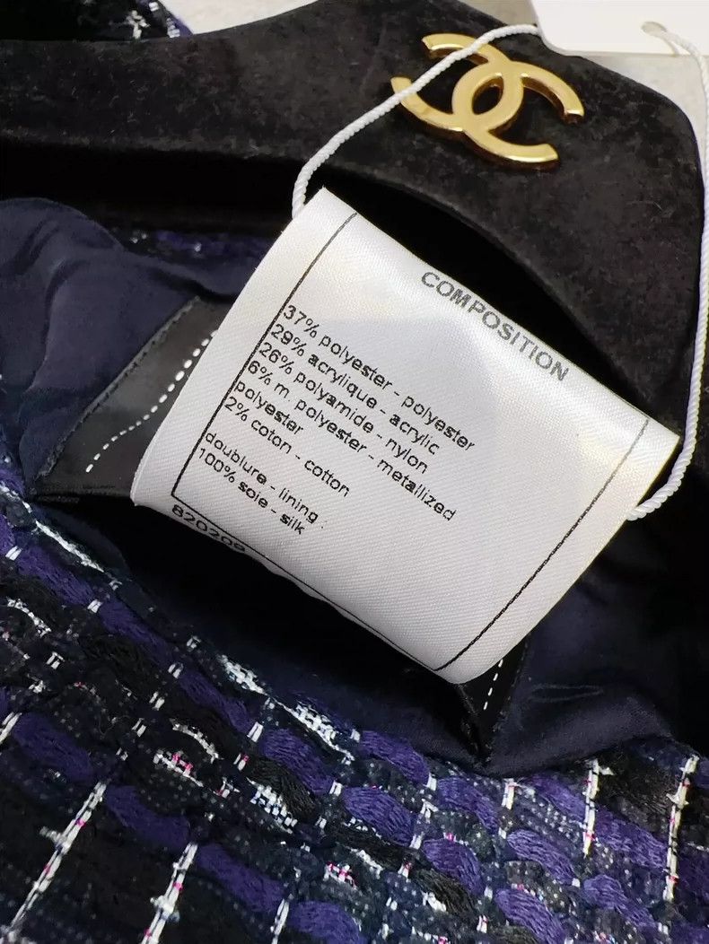 Chanel Chanel Navy Blue Woven Double-Breasted Jacket Size S / US 4 / IT 40 - 6 Thumbnail