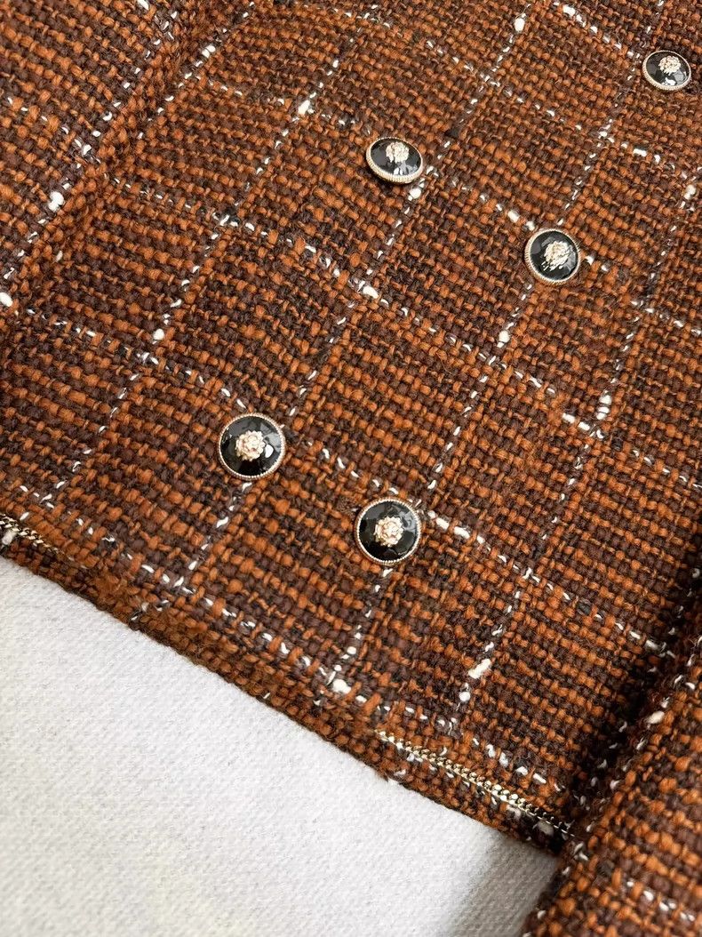 Chanel Chanel Brown Double-Breasted Tweed Jacket Size XS / US 0-2 / IT 36-38 - 4 Thumbnail