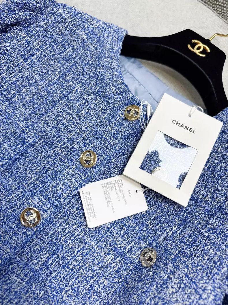 Chanel Chanel Blue Short Sleeve Jacket with Buttons Size S / US 4 / IT 40 - 6 Thumbnail