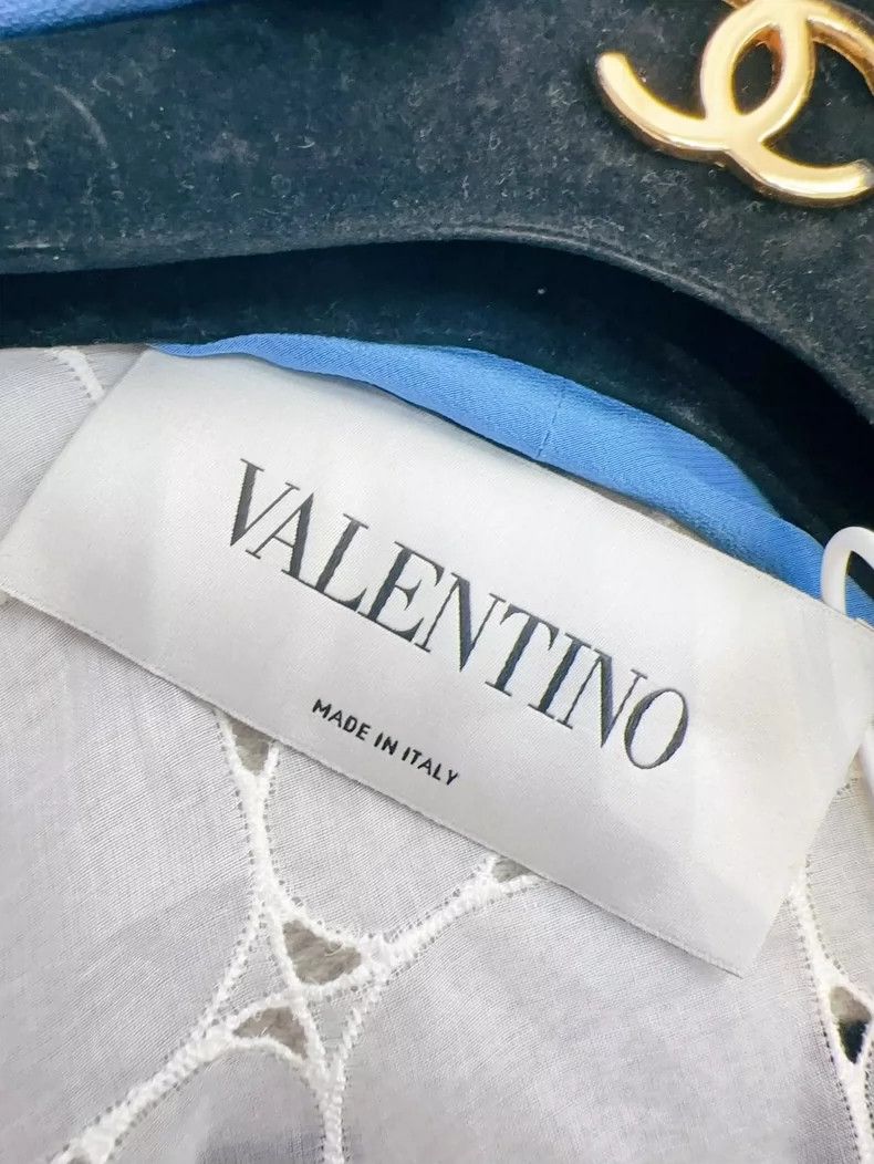 Valentino Valentino White and Blue Lace Dress Size M / US 6-8 / IT 42-44 - 7 Thumbnail