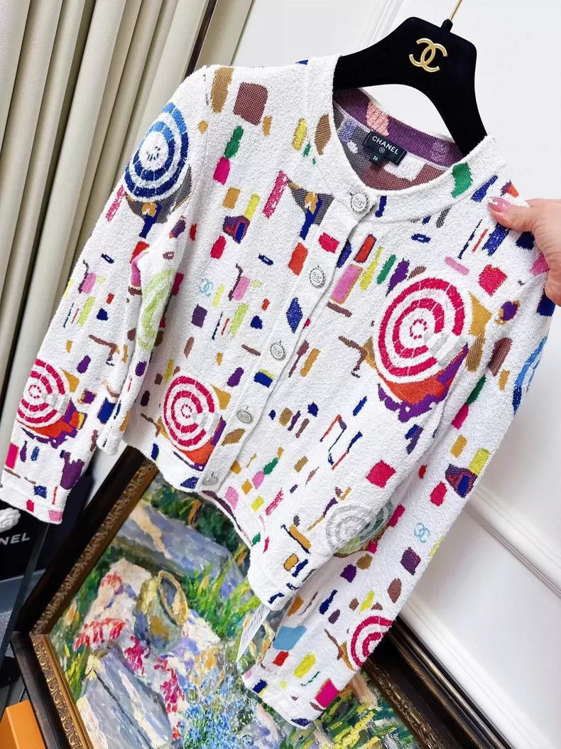 Chanel Chanel Colorful Patterned Cardigan Sweater Size S / US 4 / IT 40 - 2 Thumbnail