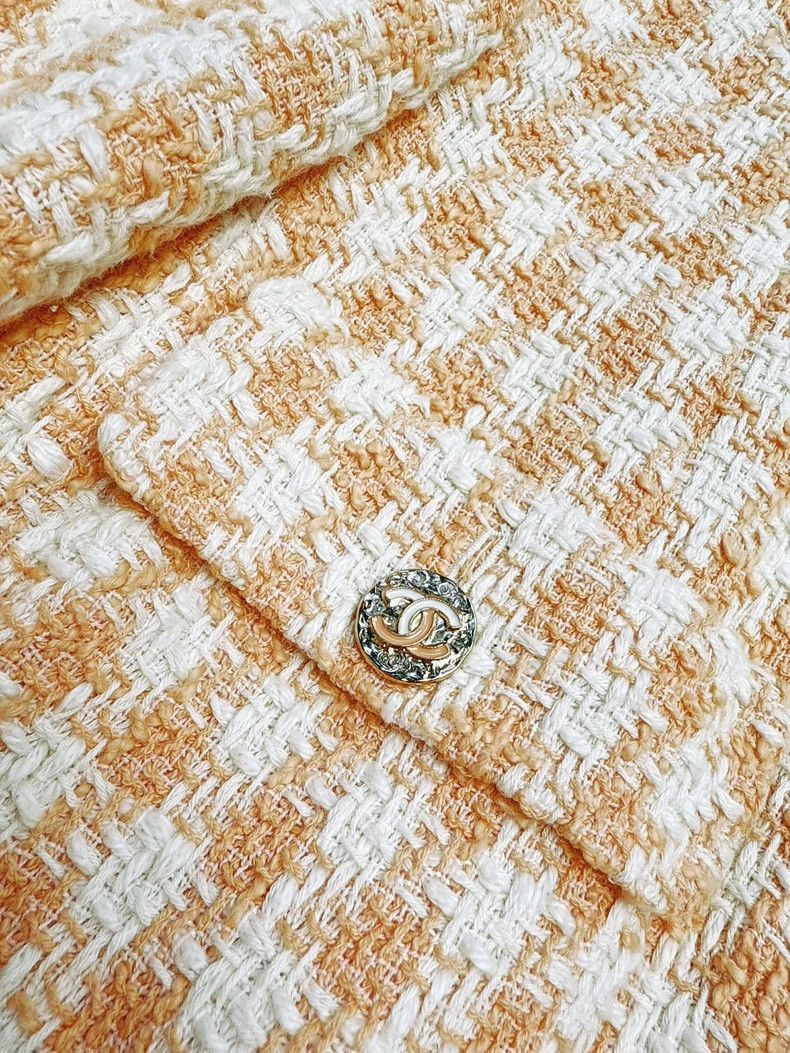 Chanel Chanel Orange Checkered Waist Coat New Size S / US 4 / IT 40 - 2 Thumbnail