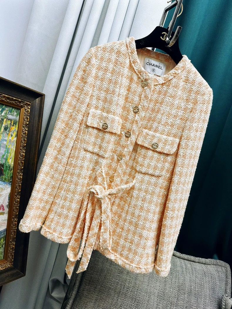 Chanel Chanel Orange Checkered Waist Coat New Size S / US 4 / IT 40 - 6 Thumbnail
