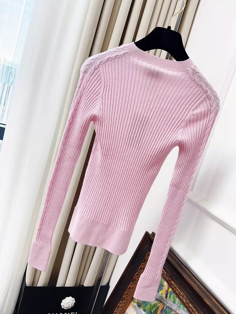 Chanel Chanel Pink Textured Knit Top Size XS / US 0-2 / IT 36-38 - 2 Thumbnail