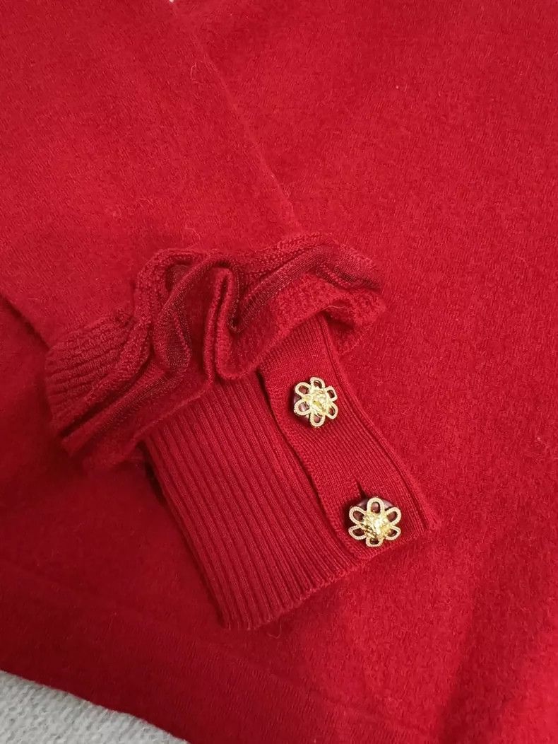Chanel Chanel Red High Neck Wool Sweater 15A Size S / US 4 / IT 40 - 5 Thumbnail
