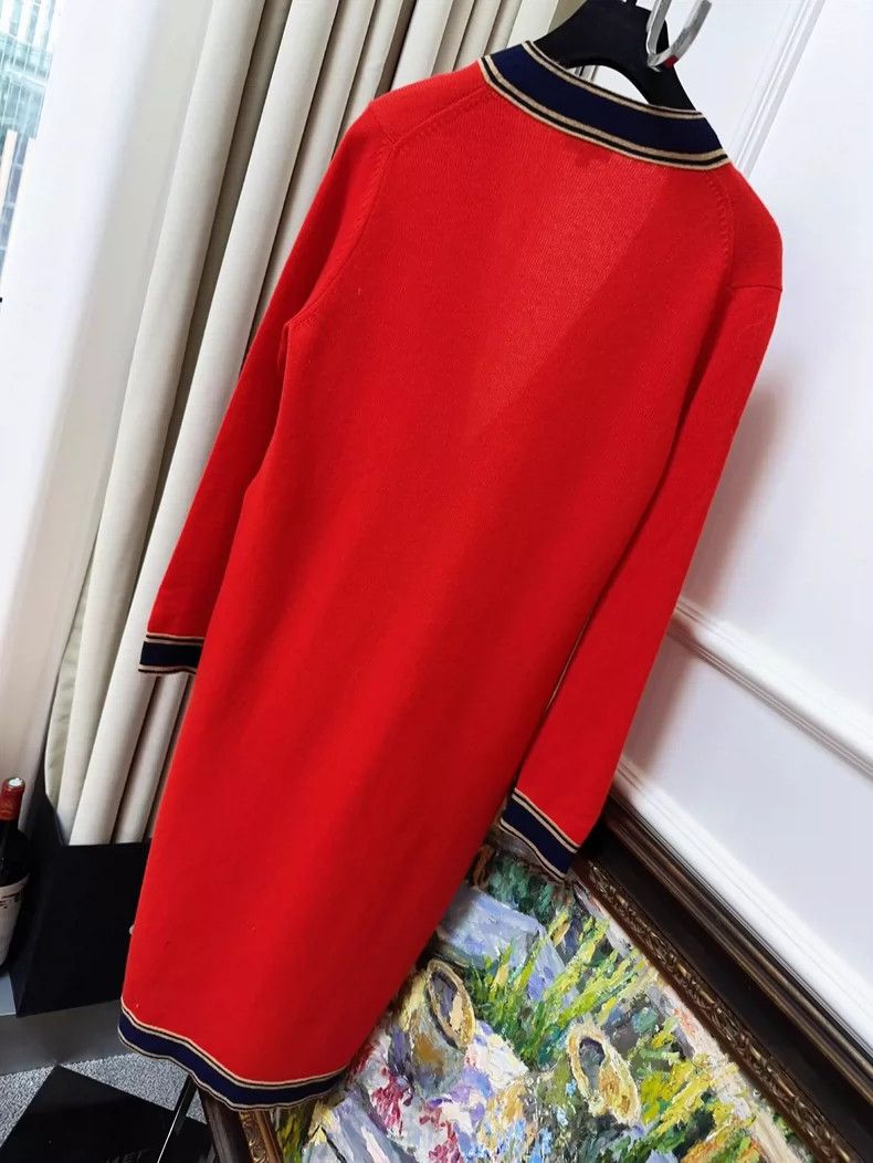 Chanel Chanel Red and Navy Long Cardigan Size M / US 6-8 / IT 42-44 - 2 Thumbnail