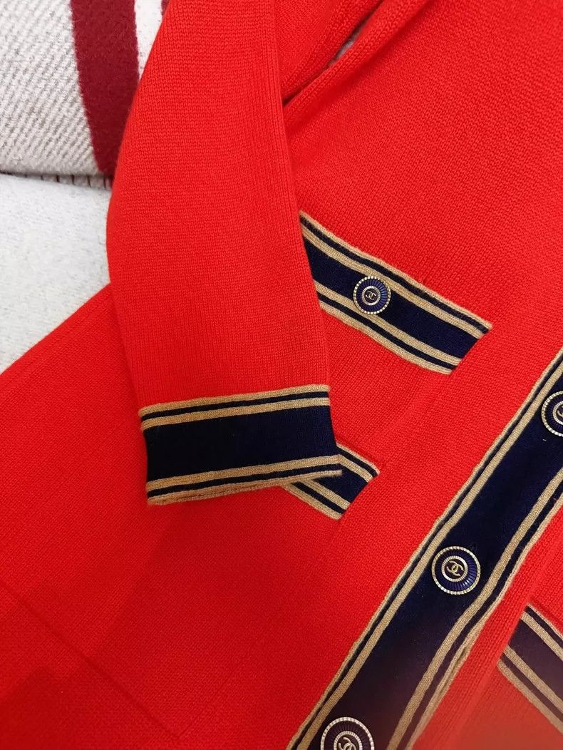 Chanel Chanel Red and Navy Long Cardigan Size M / US 6-8 / IT 42-44 - 5 Thumbnail
