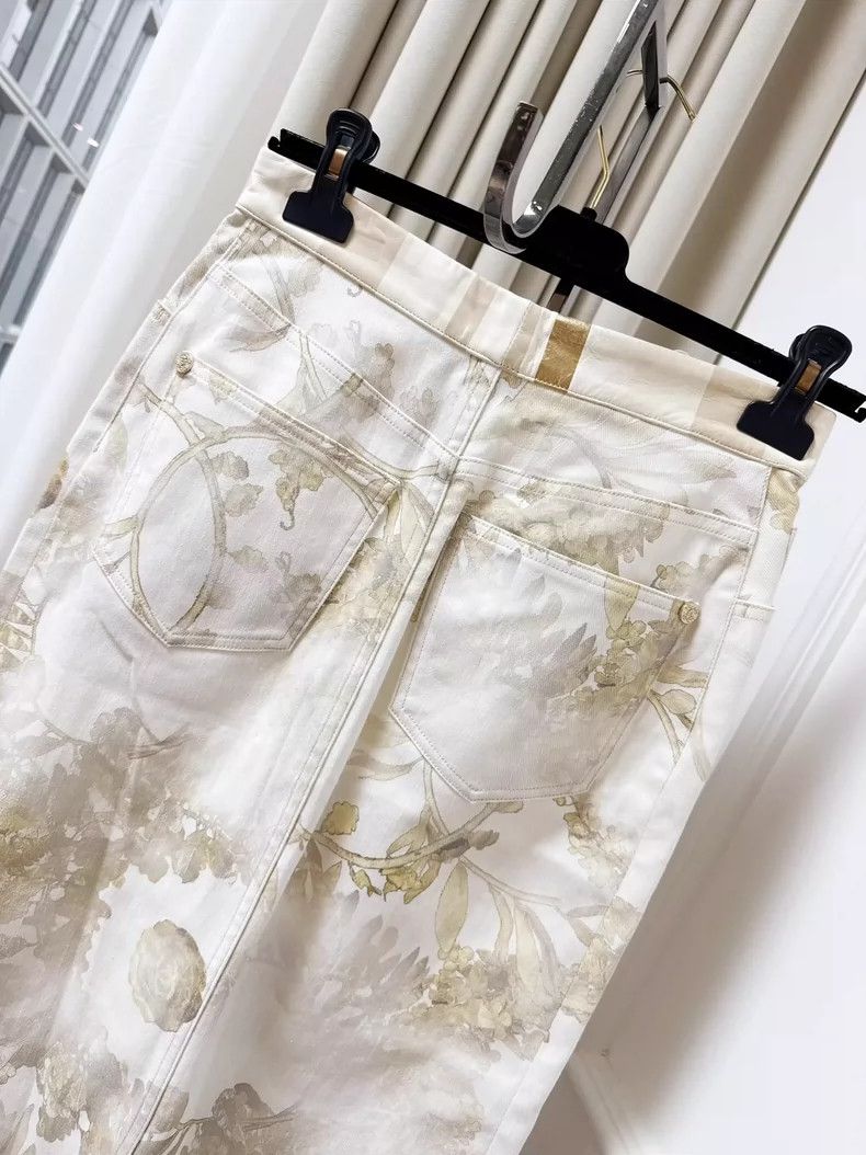Chanel Chanel White Gold Olive Branch Skirt Size 36" / US 14 / IT 50 - 3 Thumbnail