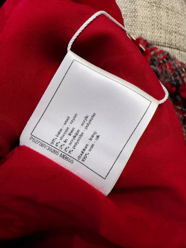 Chanel Chanel Red Tweed Mid-Length Coat Outerwear Size L / US 10 / IT 46 - 7 Thumbnail