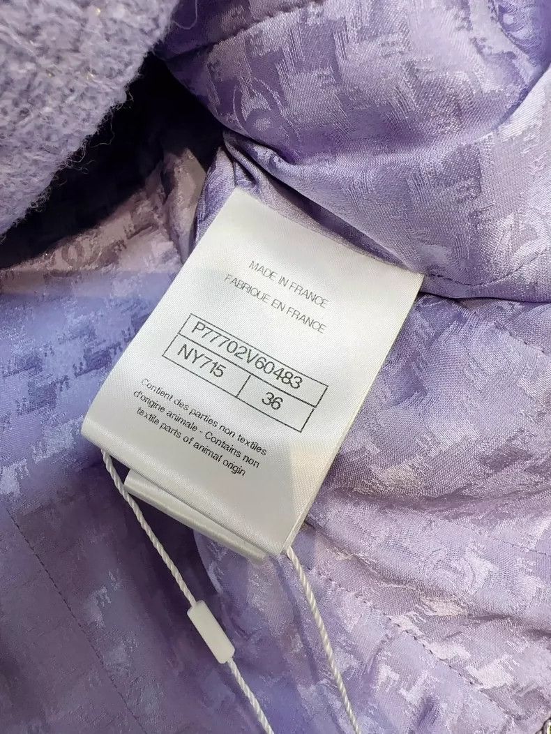 Chanel Chanel Purple Cropped V-Neck Jacket Size S / US 4 / IT 40 - 5 Thumbnail