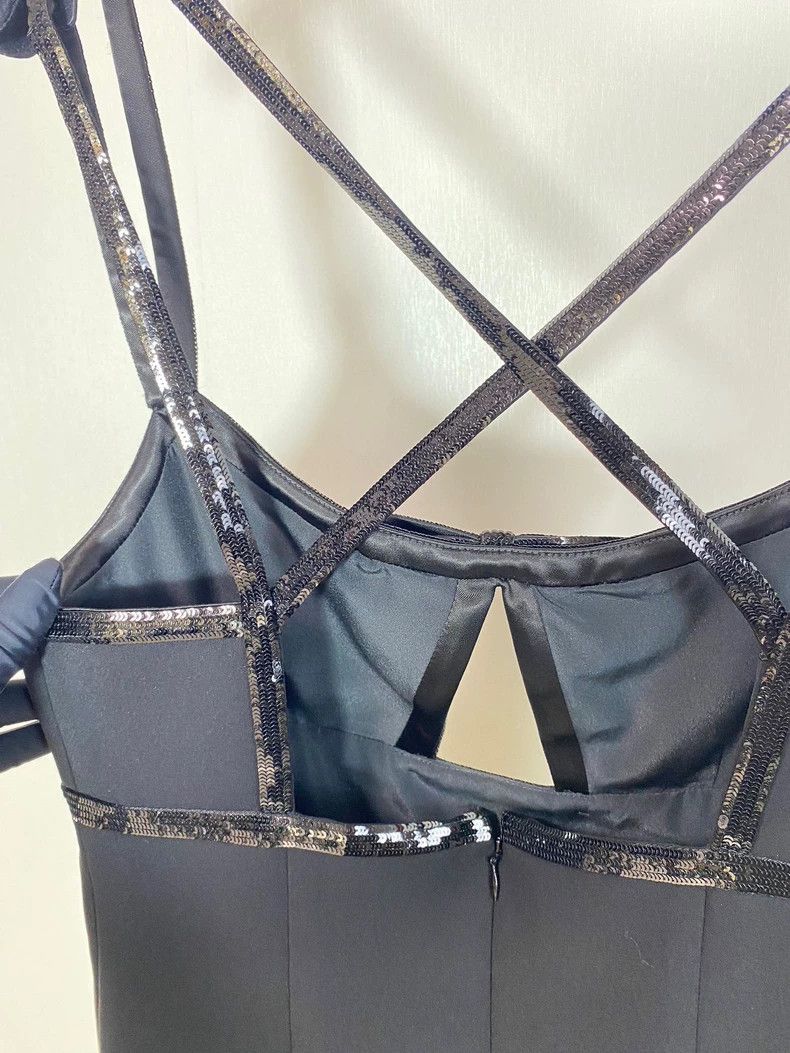 Prada Miu Miu Sequin Back Cross Strap Dress Size L / US 10 / IT 46 - 3 Thumbnail