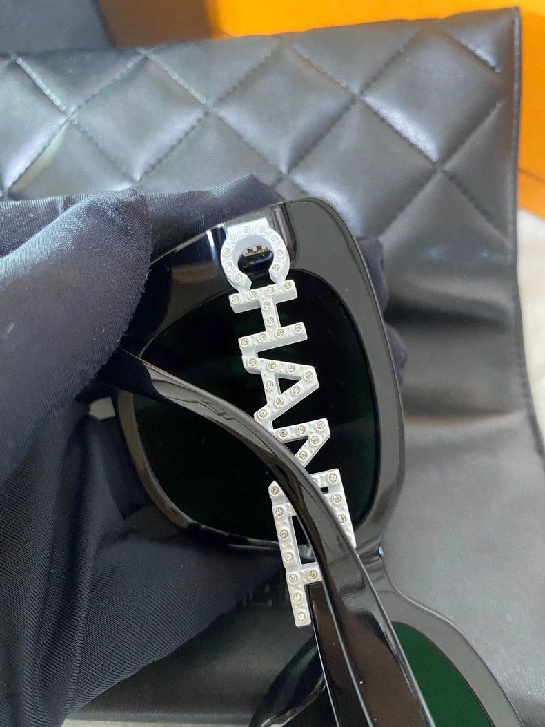 Chanel Chanel Rhinestone Letter Sunglasses Size ONE SIZE - 4 Thumbnail