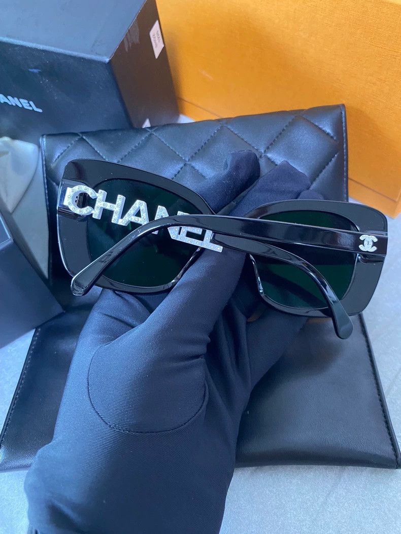 Chanel Chanel Rhinestone Letter Sunglasses Size ONE SIZE - 2 Thumbnail