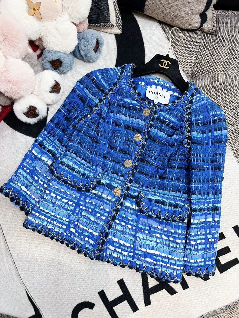 Chanel Chanel Blue Gradient Fringe Woven Jacket Size XS / US 0-2 / IT 36-38 - 7 Thumbnail