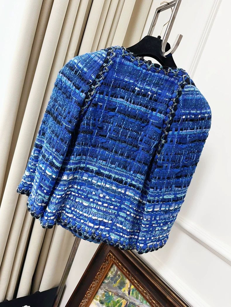 Chanel Chanel Blue Gradient Fringe Woven Jacket Size XS / US 0-2 / IT 36-38 - 2 Thumbnail