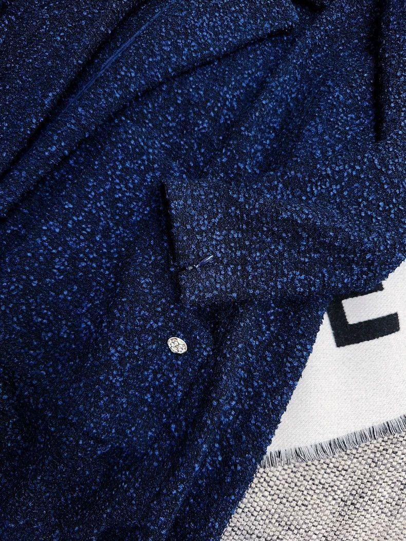 Chanel Chanel Deep Blue Woven Long Coat Size M / US 6-8 / IT 42-44 - 3 Thumbnail