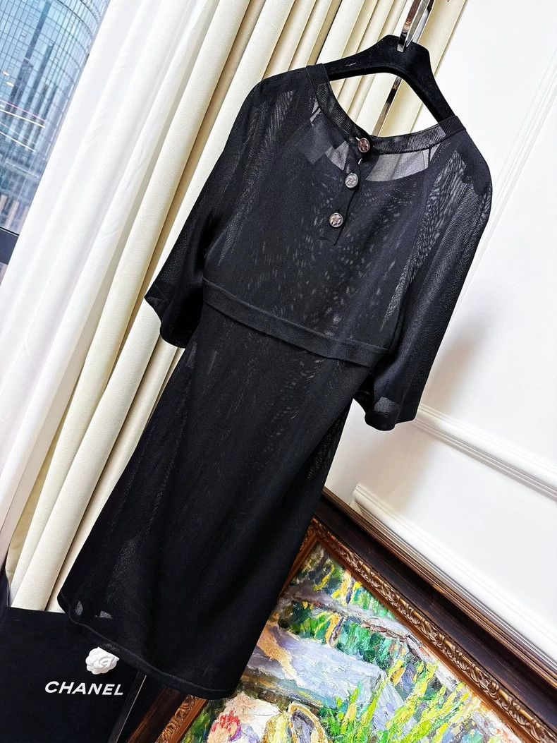 Chanel Chanel Black Cape Short Sleeve Dress Size M / US 6-8 / IT 42-44 - 2 Thumbnail
