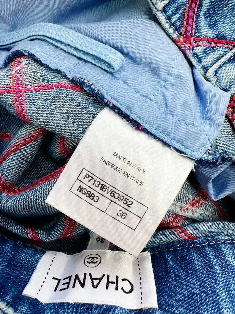 Chanel Chanel Blue and Red Denim Jacket Set Size S / US 4 / IT 40 - 8 Thumbnail