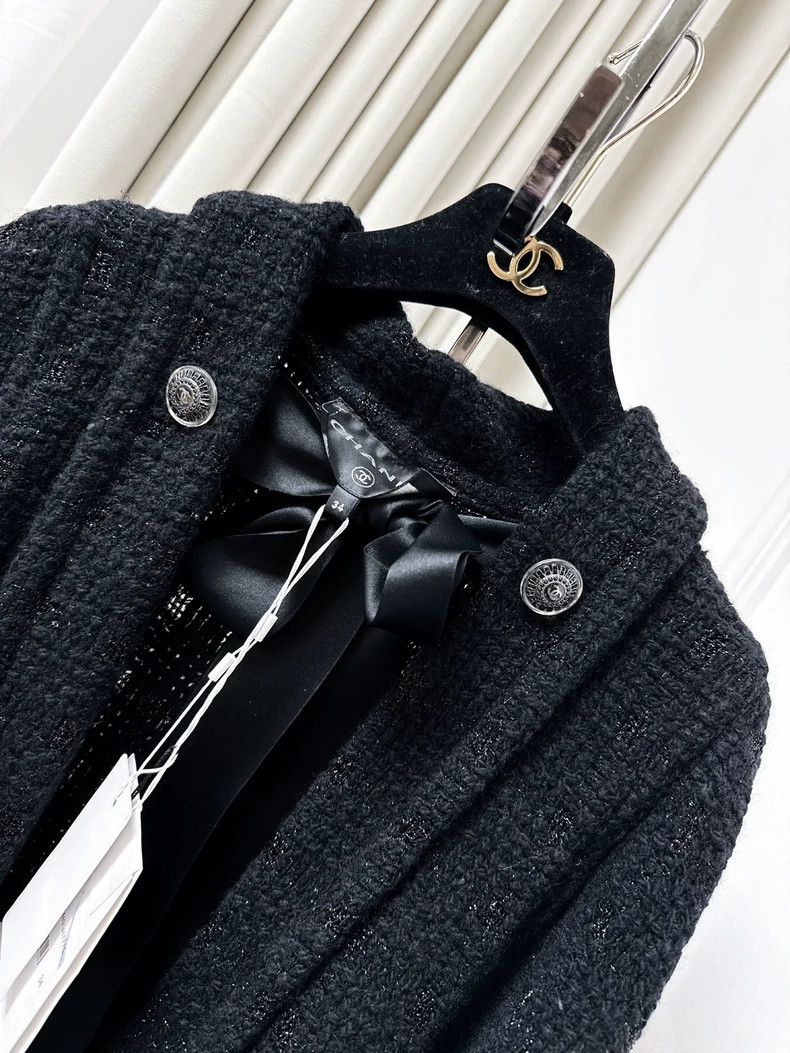 Chanel Chanel Black Woven Long Cape with Tags Size S / US 4 / IT 40 - 4 Thumbnail