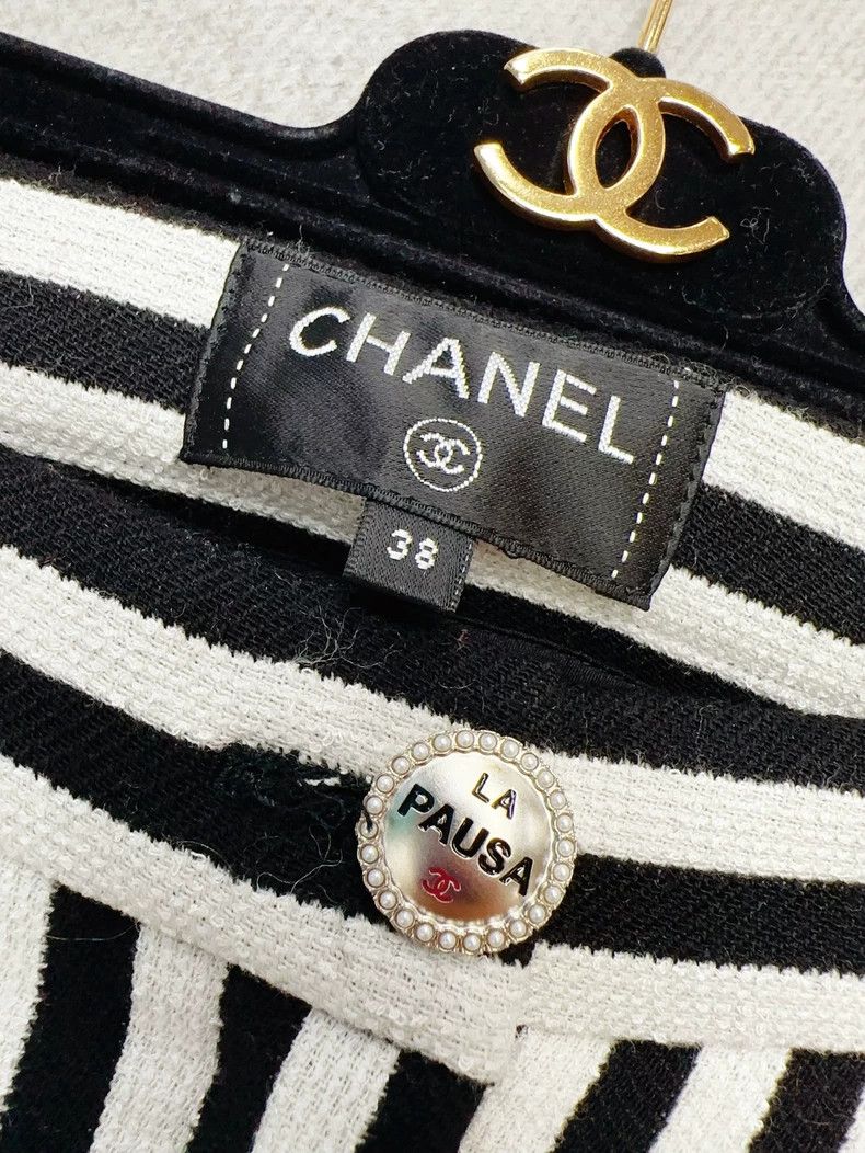 Chanel Chanel Black White Striped Wool Pants Size 38" / US 16 / IT 52 - 3 Thumbnail
