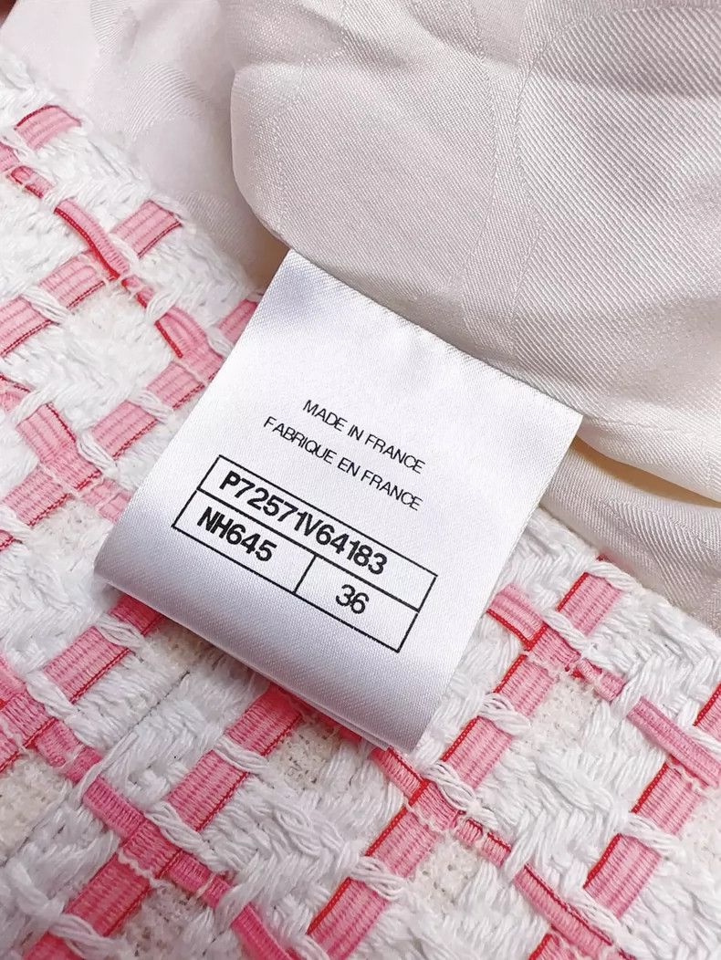 Chanel Chanel Pink and White Checkered Jacket Size S / US 4 / IT 40 - 4 Thumbnail