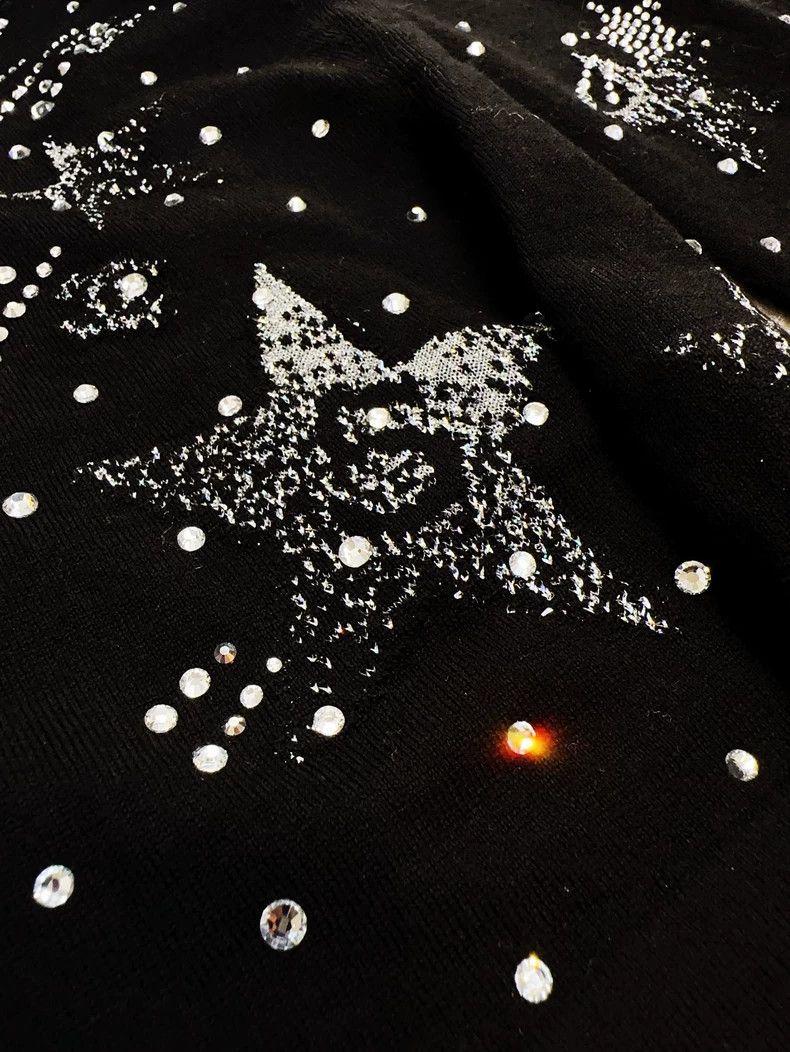 Chanel Chanel Black Starry Zip Knit Top Size S / US 4 / IT 40 - 3 Thumbnail
