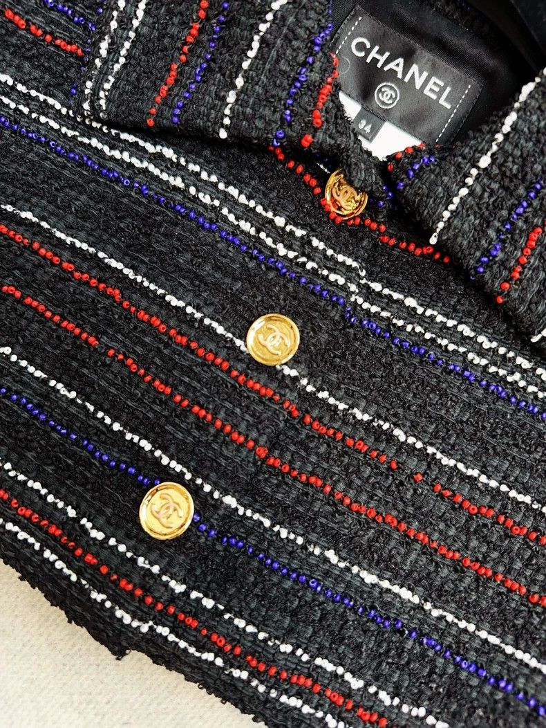 Chanel Chanel Striped Jacket with Beading Embroidery Size S / US 4 / IT 40 - 2 Thumbnail