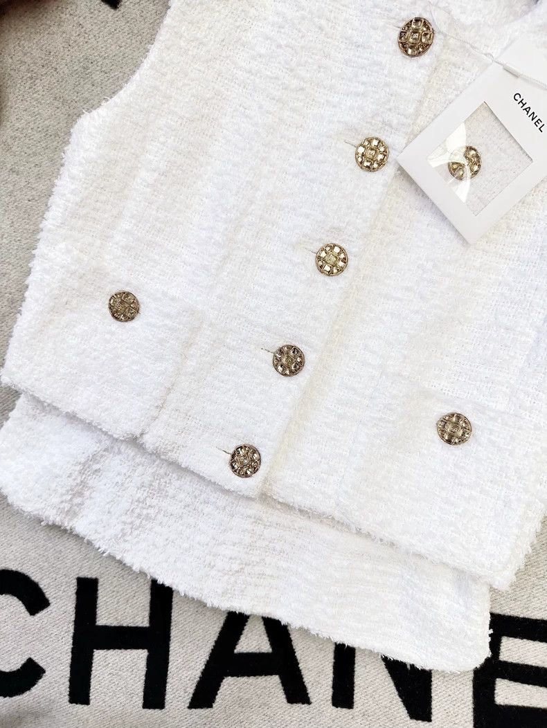 Chanel Chanel White Woven Vest Top Size S / US 4 / IT 40 - 2 Thumbnail