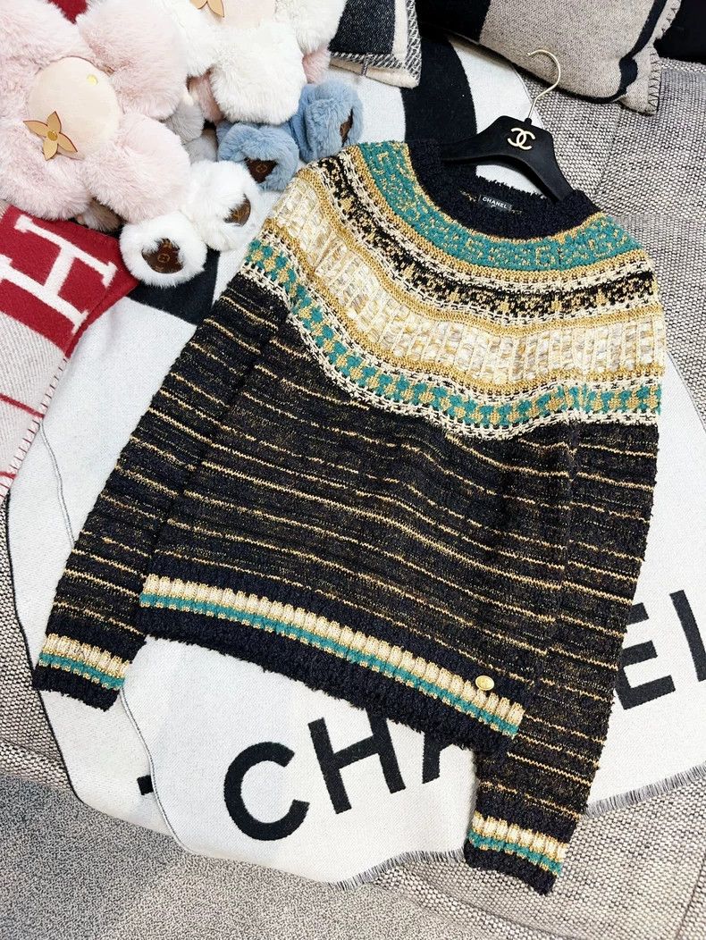 Chanel Chanel Blue Gold Striped Sweater Size 34 Size S / US 4 / IT 40 - 7 Thumbnail