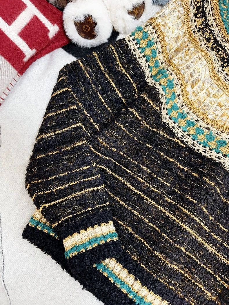 Chanel Chanel Blue Gold Striped Sweater Size 34 Size S / US 4 / IT 40 - 3 Thumbnail