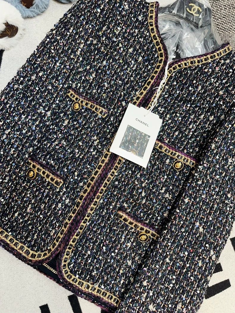 Chanel Chanel 21A Black Multi Color Tweed Jacket Size S / US 4 / IT 40 - 3 Thumbnail