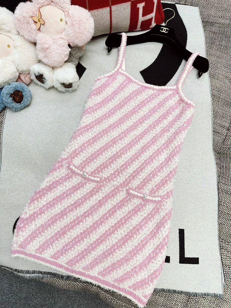 Chanel Chanel Pink Striped Knit Camisole Dress Size XS / US 0-2 / IT 36-38 - 7 Thumbnail