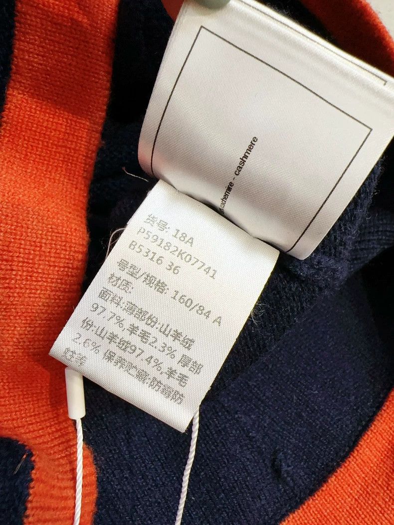 Chanel Chanel Navy Cardigan with Orange Accents Size S / US 4 / IT 40 - 8 Thumbnail