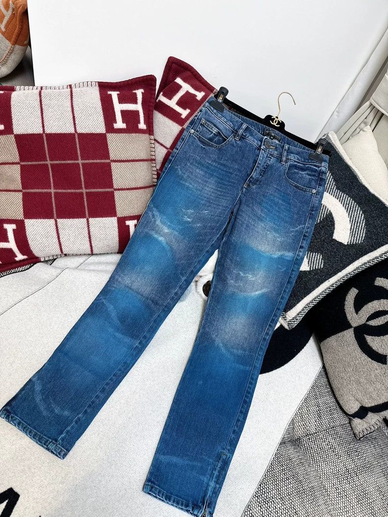 Chanel Chanel Blue Gradient Denim Jeans Size 38 Size 38" / US 16 / IT 52 - 8 Thumbnail