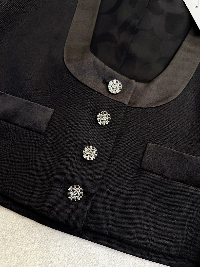 Chanel Chanel Black U-Neck Blazer Jacket Size S / US 4 / IT 40 - 3 Thumbnail
