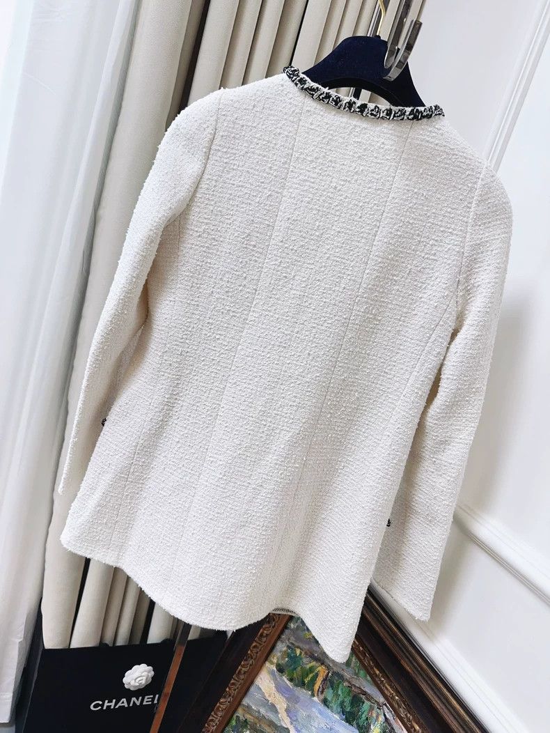 Chanel Chanel Spring Summer Long Coat with Black Trim Size S / US 4 / IT 40 - 2 Thumbnail