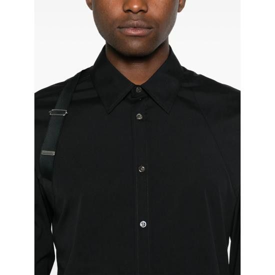 Alexander McQueen ALEXANDER MCQUEEN Men Long Tops 828170 QNAAB 1000 BLACK Size US M / EU 48-50 / 2 - 4 Thumbnail