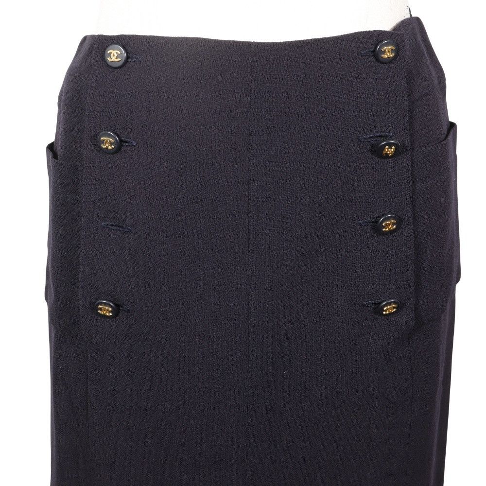Chanel Chanel Chanel Coco Mark Double Button Wool Skirt Others Skirts P07931V04916 97P DUTY FREE for USA Size ONE SIZE - 2 Thumbnail