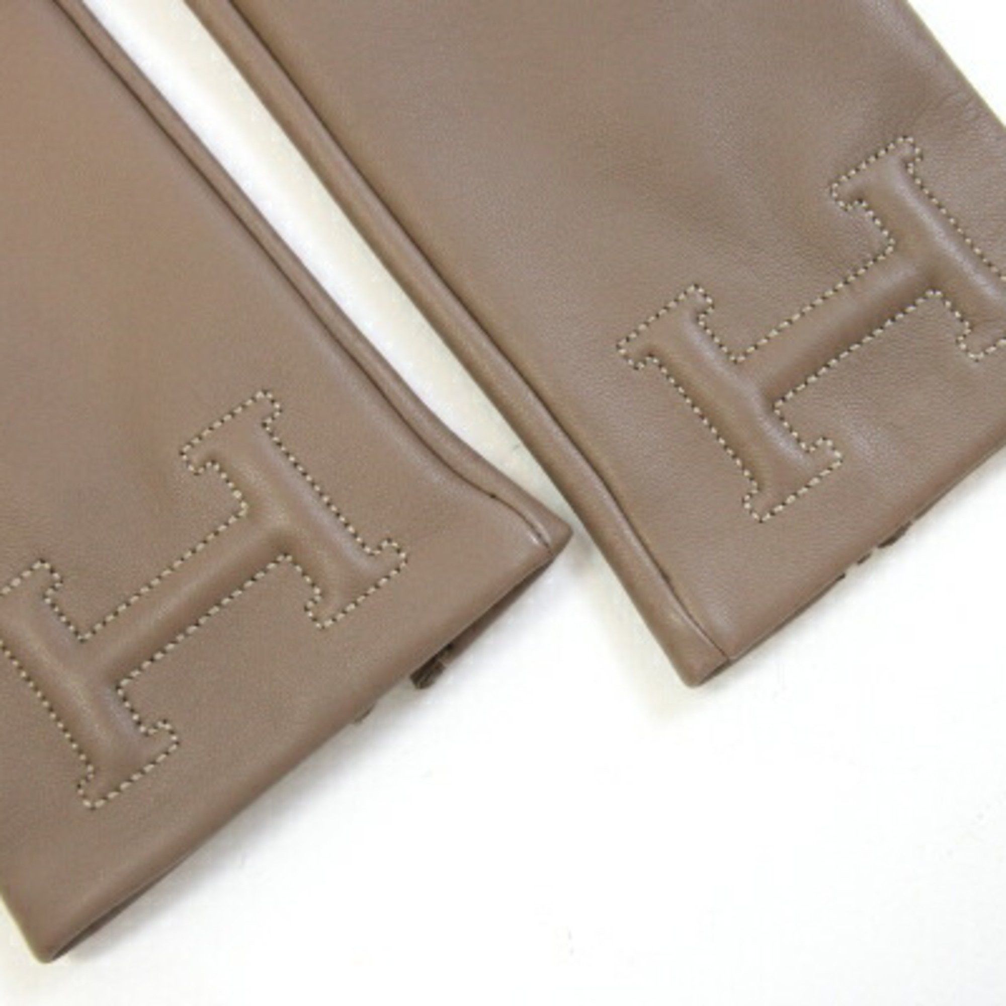 Hermes Hermes Gloves Bastille Etoupe Lambskin Cashmere Size 6.5 H Women's HERMES Size ONE SIZE - 3 Thumbnail