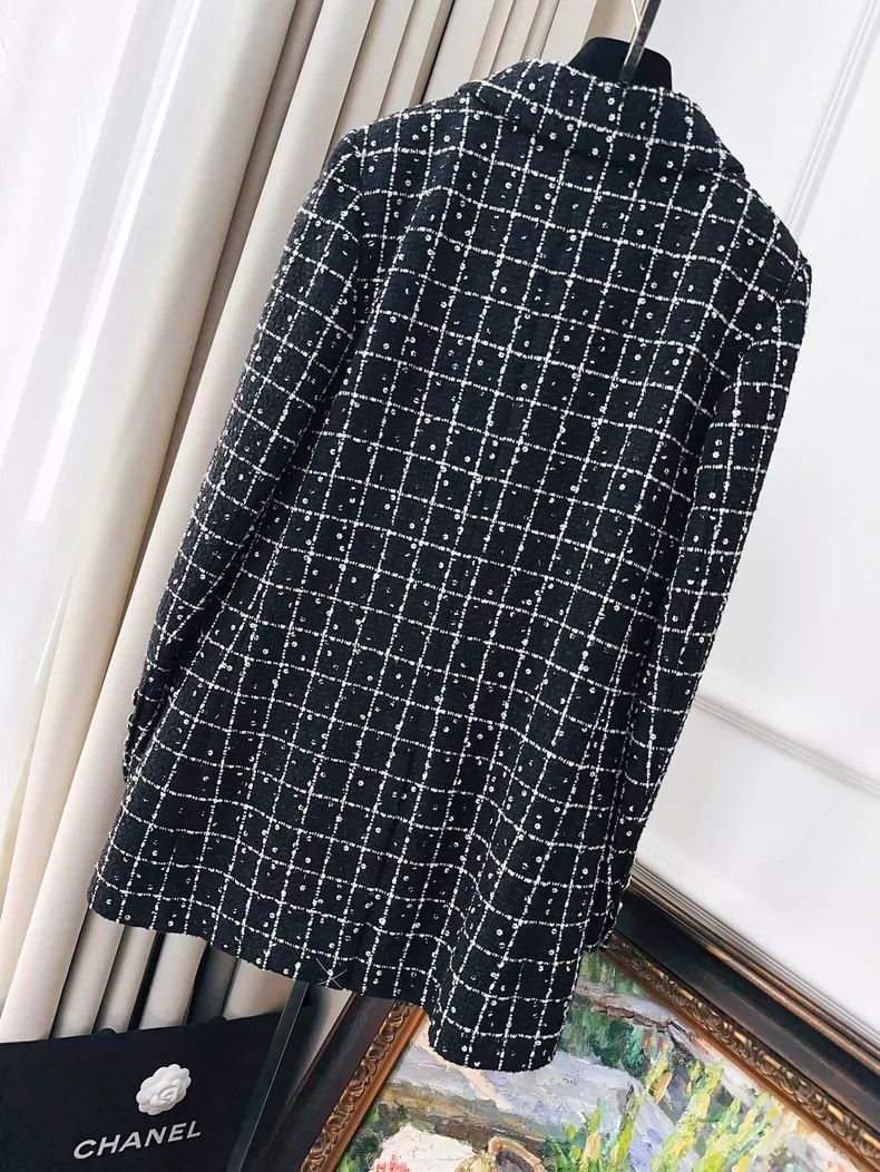 Chanel Chanel Black and White Plaid Double-Breasted Jacket Size M / US 6-8 / IT 42-44 - 2 Thumbnail