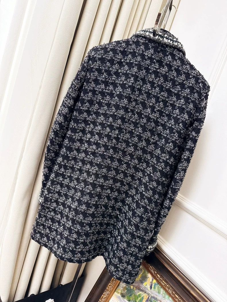 Chanel Chanel Black Silver Houndstooth Blazer Coat Size M / US 6-8 / IT 42-44 - 6 Thumbnail