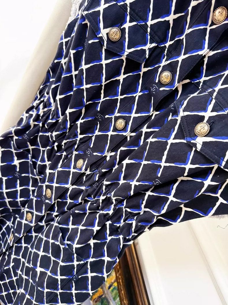 Chanel Chanel Blue and White Denim Dress Size M / US 6-8 / IT 42-44 - 3 Thumbnail