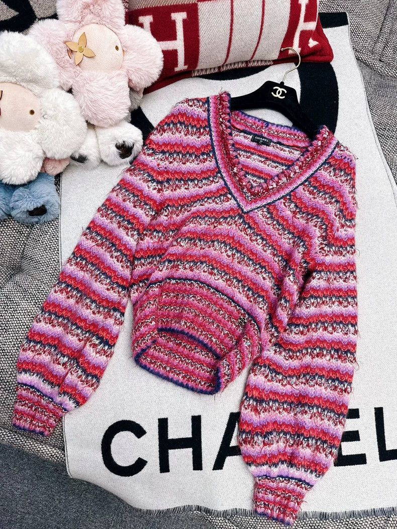 Chanel Chanel 22A Multi Color Lantern Sleeve Knit Top Size S / US 4 / IT 40 - 2 Thumbnail